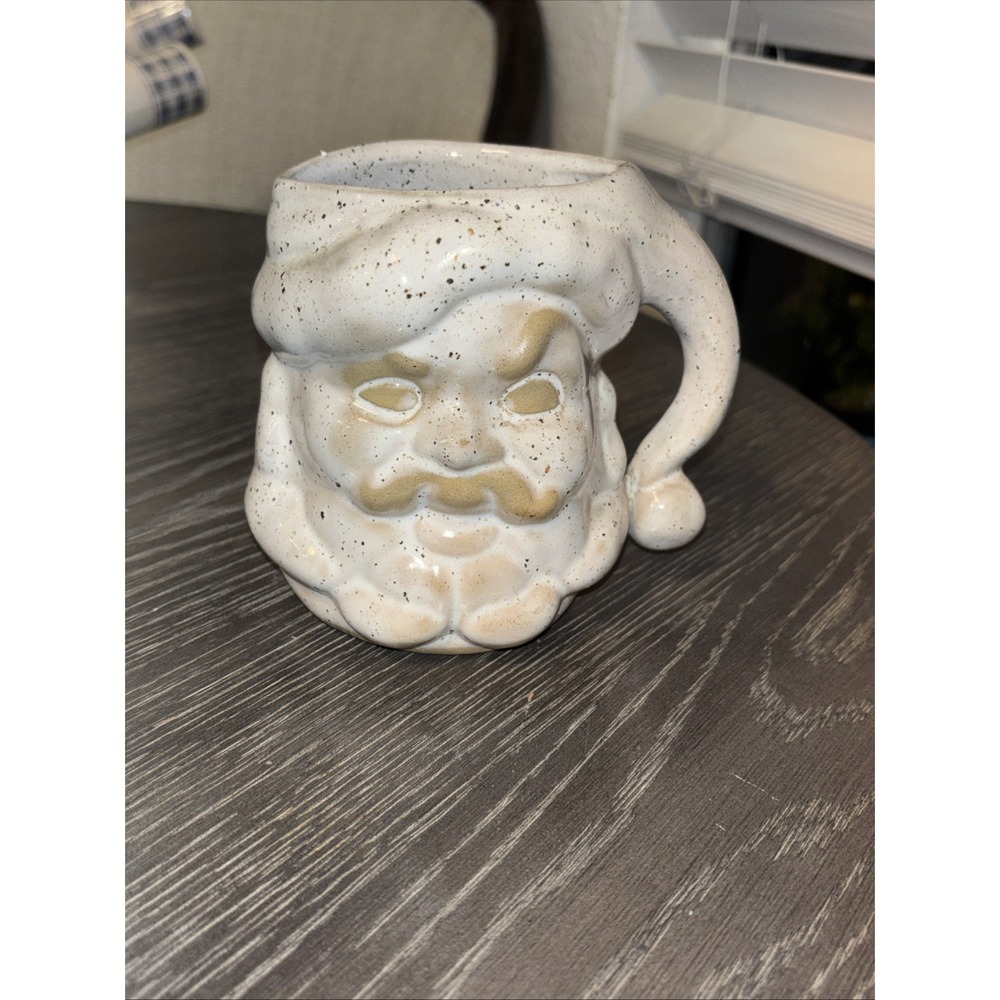 Santa Claus Mug cup โ Speckled Stoneware 5" Tall